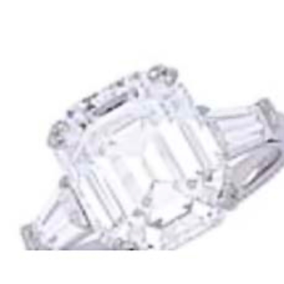 7.20 ctw ASSCHER CUT SIMULATED DIAMOND & STERLING SILVER RING, SIZE 8, ELIZABETH - Picture 10 of 10